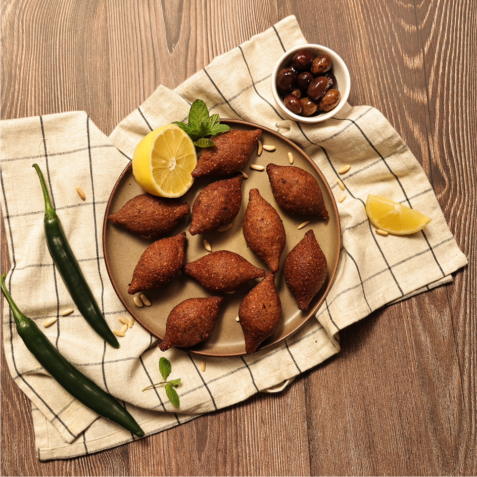 Kibbeh with Pine Nuts and Pomegranate Molasses