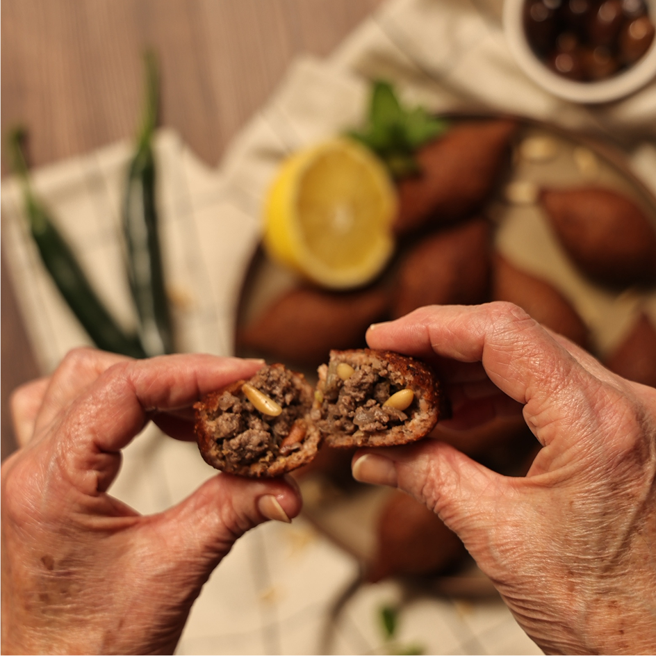 Kibbeh with Pine Nuts and Pomegranate Molasses
